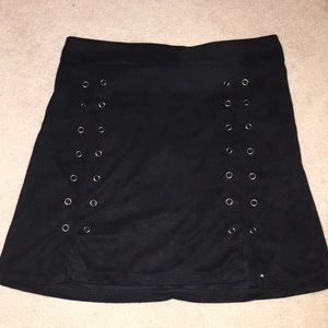 black miniskirt with holes